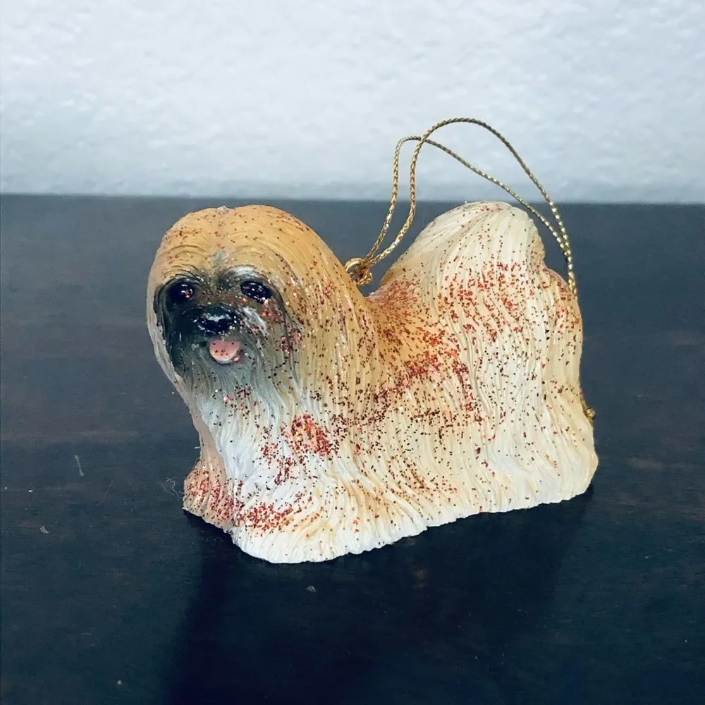Shih Tzu Dog Glittery Holiday Christmas Ornament